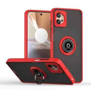 For Motorola Moto G32 Q Shadow 1 Series TPU + PC Phone Case with Ring(Red)
