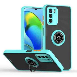 For Motorola Moto G42 Q Shadow 1 Series TPU + PC Phone Case with Ring(Sky Blue)