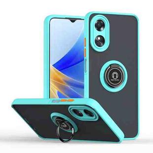 For OPPO A17 4G Q Shadow 1 Series TPU + PC Phone Case with Ring(Sky Blue)