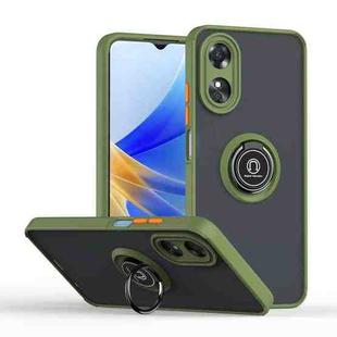 For OPPO A17 4G Q Shadow 1 Series TPU + PC Phone Case with Ring(Army Green)