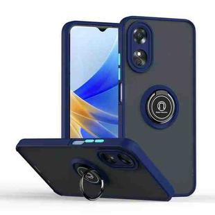 For OPPO A17 4G Q Shadow 1 Series TPU + PC Phone Case with Ring(Royal Blue)