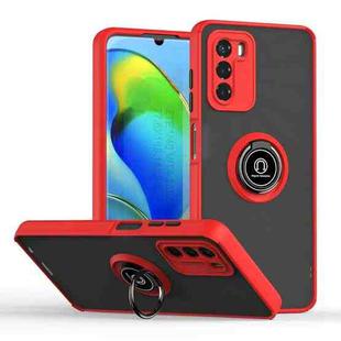 For ZTE Blade V40 Vita Q Shadow 1 Series TPU + PC Phone Case with Ring(Red)