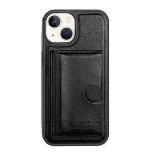 For iPhone 14 Plus Card Slot Holder Leather Phone Case(Black)