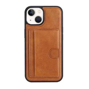 For iPhone 12 Card Slot Holder Leather Phone Case(Brown)