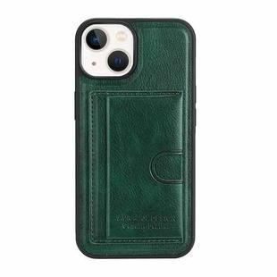 For iPhone13 Pro Card Slot Holder Leather Phone Case(Green)