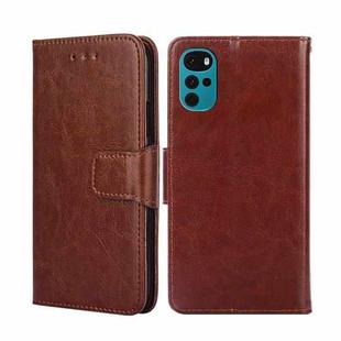 For Motorola Moto E32 India/E22s 4G Global Crystal Texture Leather Phone Case(Brown)