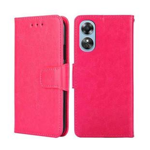 For OPPO A17 Crystal Texture Leather Phone Case(Rose Red)