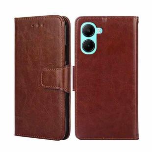 For Realme C33 4G Crystal Texture Leather Phone Case(Brown)