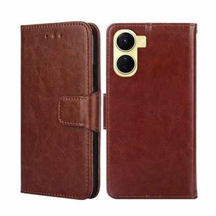 For vivo Y16 4G/Y02s 4G Crystal Texture Leather Phone Case(Brown)