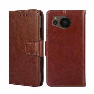 For Sharp Aquos sense7 Plus Crystal Texture Leather Phone Case(Brown)