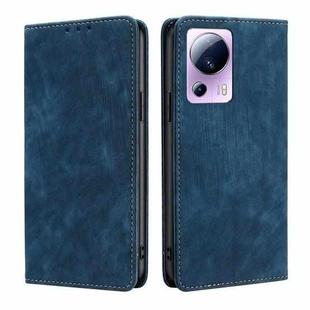 For Xiaomi Civi 2 5G RFID Anti-theft Brush Magnetic Leather Phone Case(Blue)