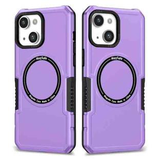 For iPhone 14 MagSafe Shockproof Armor Phone Case(Purple)