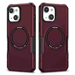 For iPhone 13 MagSafe Shockproof Armor Phone Case(Wine Red)
