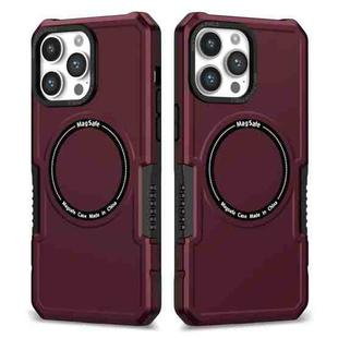 For iPhone 13 Pro MagSafe Shockproof Armor Phone Case(Wine Red)