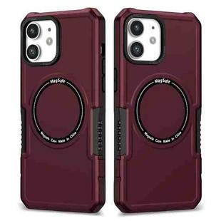 For iPhone 11 MagSafe Shockproof Armor Phone Case(Wine Red)