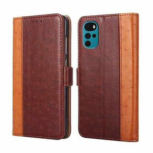 For Motorola Moto G22 Ostrich Texture Flip Leather Phone Case(Brown)
