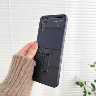 For Samsung Galaxy Z Flip3 5G Carbon Brazed Metal Bracket Folding Phone Case(Black)
