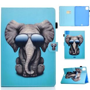 For iPad Pro 11 (2020) Sewing Thread Horizontal Painted Flat Leather Tablet Case with Sleep Function & Pen Cover & Anti Skid Strip & Card Slot & Holder(Glasses Icon)