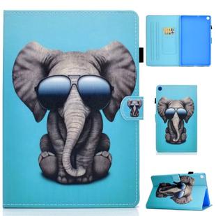 For Galaxy Tab S6 Lite Sewing Thread Horizontal Painted Flat Leather Case with Sleep Function & Pen Cover & Anti Skid Strip & Card Slot & Holder(Glasses Icon)