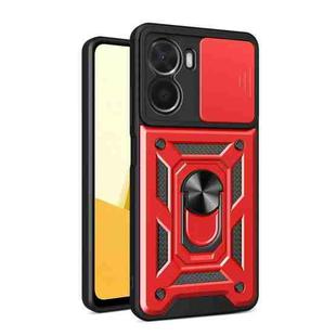 For vivo Y16 4G Sliding Camera Cover Design TPU+PC Phone Case(Red)