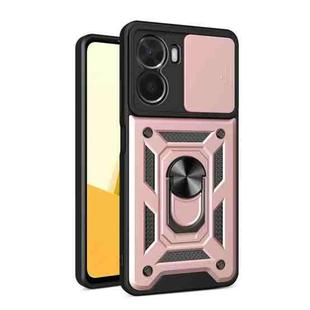 For vivo Y16 4G Sliding Camera Cover Design TPU+PC Phone Case(Rose Gold)