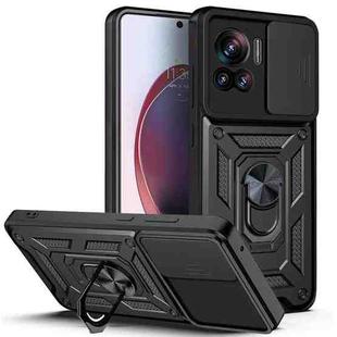 For Motorola Edge 30 Ultra Sliding Camera Cover Design TPU+PC Phone Case(Black)