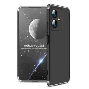 For vivo Y22 / Y22s GKK Three Stage Splicing Full Coverage PC Phone Case(Black Silver)