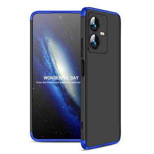 For vivo Y22 / Y22s GKK Three Stage Splicing Full Coverage PC Phone Case(Black Blue)