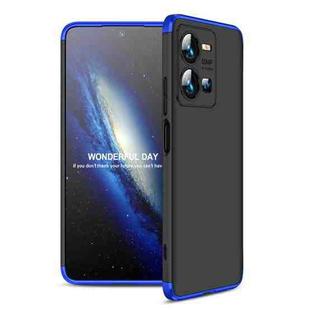 For vivo Y35 2022 GKK Three Stage Splicing Full Coverage PC Phone Case(Black Blue)