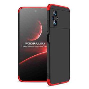 For Xiaomi Poco M5 GKK Three Stage Splicing Full Coverage PC Phone Case(Black Red)