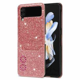 For Samsung Galaxy Z Flip3 5G Star Laser Engraving Folding Phone Case(Rose Gold)