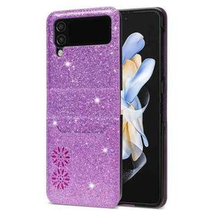 For Samsung Galaxy Z Flip4 Star Laser Engraving Folding Phone Case(Purple)