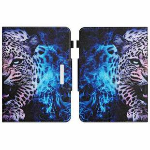For 7 inch Colored Drawing Horizontal Flip Leather Tablet Case(Blue Leopard)