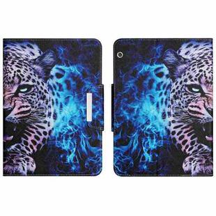For Huawei MediaPad T3 10 inch Colored Drawing Horizontal Flip Leather Tablet Case(Blue Leopard)