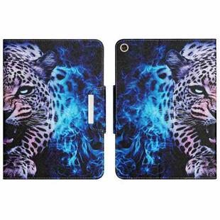 For Huawei MatePad T10 / T 10s Colored Drawing Horizontal Flip Leather Tablet Case(Blue Leopard)