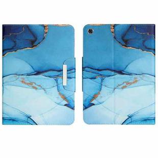 For Lenovo M10 Plus Colored Drawing Horizontal Flip Leather Tablet Case(Cyan Marble)
