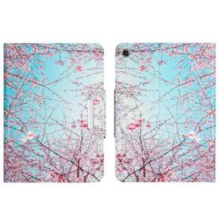 For Lenovo M10 Plus Colored Drawing Horizontal Flip Leather Tablet Case(Cherry Blossoms)