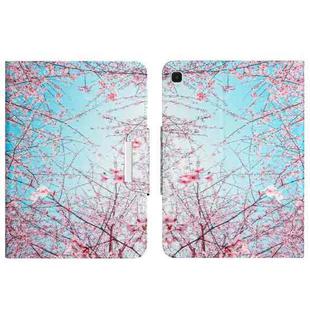 For Samsung Galaxy Tab A7 Lite Colored Drawing Horizontal Flip Leather Tablet Case(Cherry Blossoms)