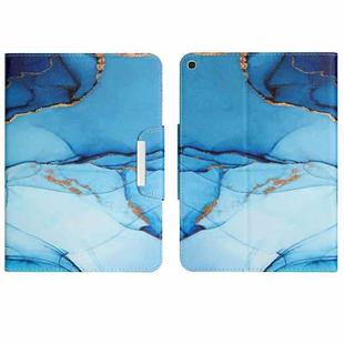 For Samsung Galaxy Tab A 10.1 2019 Colored Drawing Horizontal Flip Leather Tablet Case(Cyan Marble)