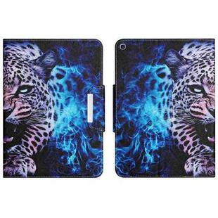 For Samsung Galaxy Tab A 10.1 2019 Colored Drawing Horizontal Flip Leather Tablet Case(Blue Leopard)