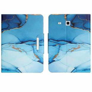 For Samsung Galaxy Tab E 9.6 Colored Drawing Horizontal Flip Leather Tablet Case(Cyan Marble)