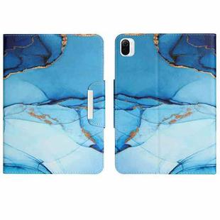 For Xiaomi Pad 5 Colored Drawing Horizontal Flip Leather Tablet Case(Cyan Marble)