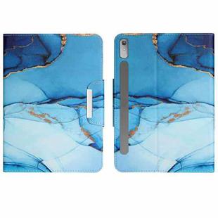 For Lenovo XiaoXin Pad Pro 2022 11.2 inch Colored Drawing Horizontal Flip Leather Tablet Case(Cyan Marble)