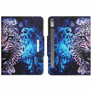 For Lenovo XiaoXin Pad Pro 2022 11.2 inch Colored Drawing Horizontal Flip Leather Tablet Case(Blue Leopard)