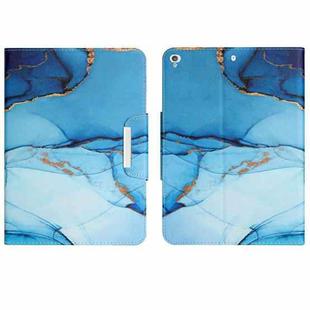 For iPad 10.2 2019 / 2020 / 2021 Colored Drawing Horizontal Flip Leather Tablet Case(Cyan Marble)