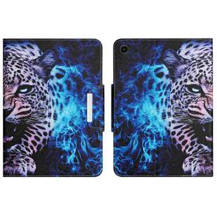 For Samsung Galaxy Tab A8 10.5 2021 Colored Drawing Horizontal Flip Leather Tablet Case(Blue Leopard)