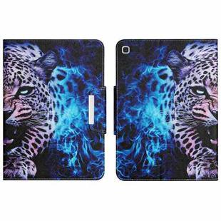 For Samsung Galaxy Tab S6 Lite Colored Drawing Horizontal Flip Leather Tablet Case(Blue Leopard)