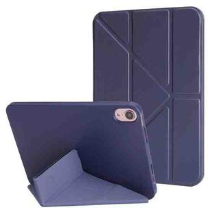 For iPad 10th Gen 10.9 2022 Millet Texture PU + Silicone 3-folding Leather Tablet Case(Dark Blue)