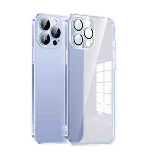 For iPhone 12 Pro Max Ultra-thin PC Phone Case with Lens Film(Transparent Blue)