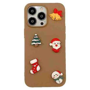 For iPhone 14 Christmas Candy Phone Case(Brown)